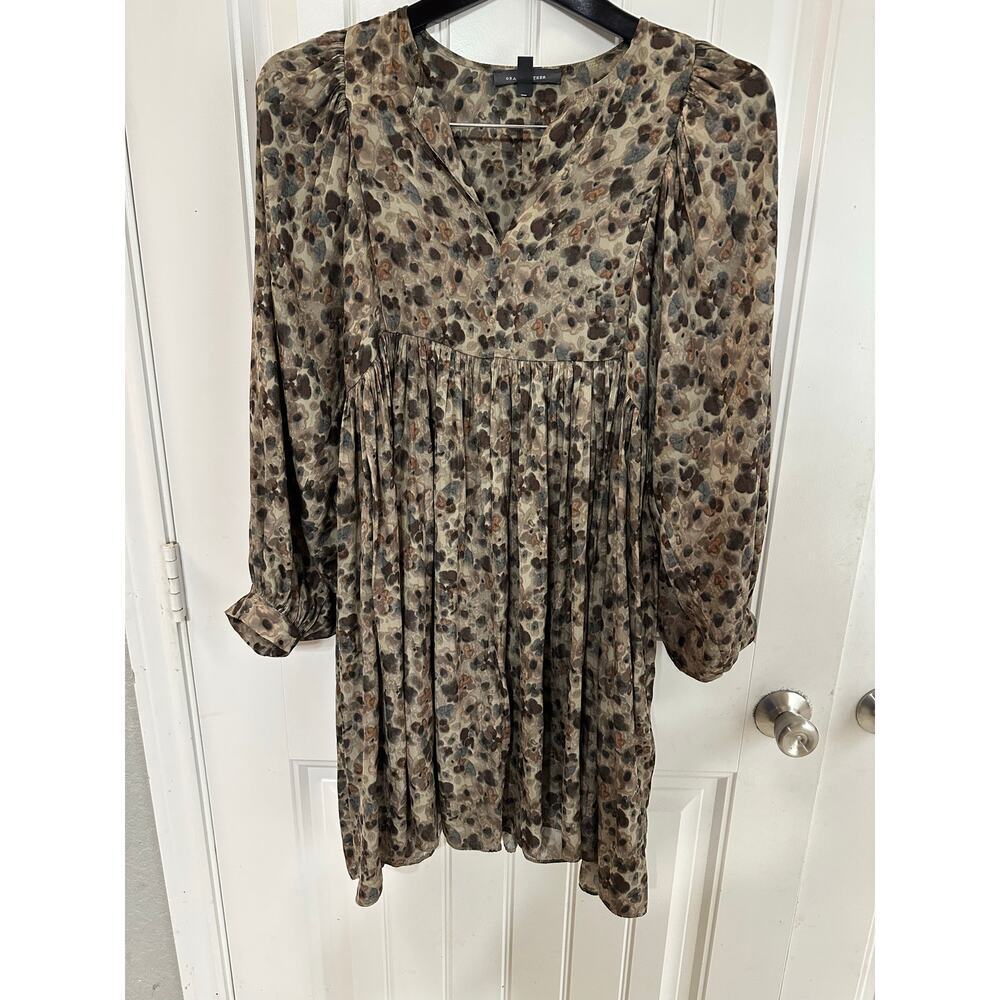 Chocolate Brown Abstracted Western Cowgirl Shift Dress Women S Festival Loose